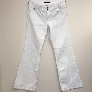 White House black market flare legged white jeans